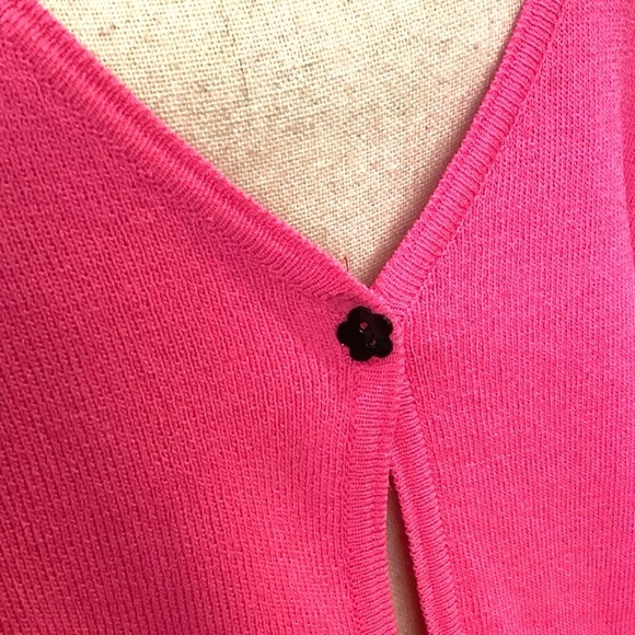 Studio I Viscose Knit‎ One Button Fuchsia Pink Cardigan, Size 12 - Picture 5 of 9